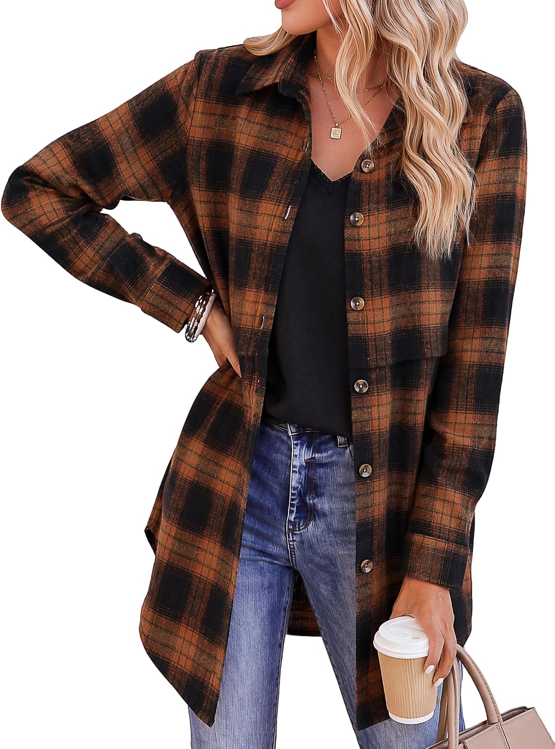 Zeagoo Zeagoo Womens Flannel Shirts Long Sleeve Plaid Button Down Shirts Fall Tops